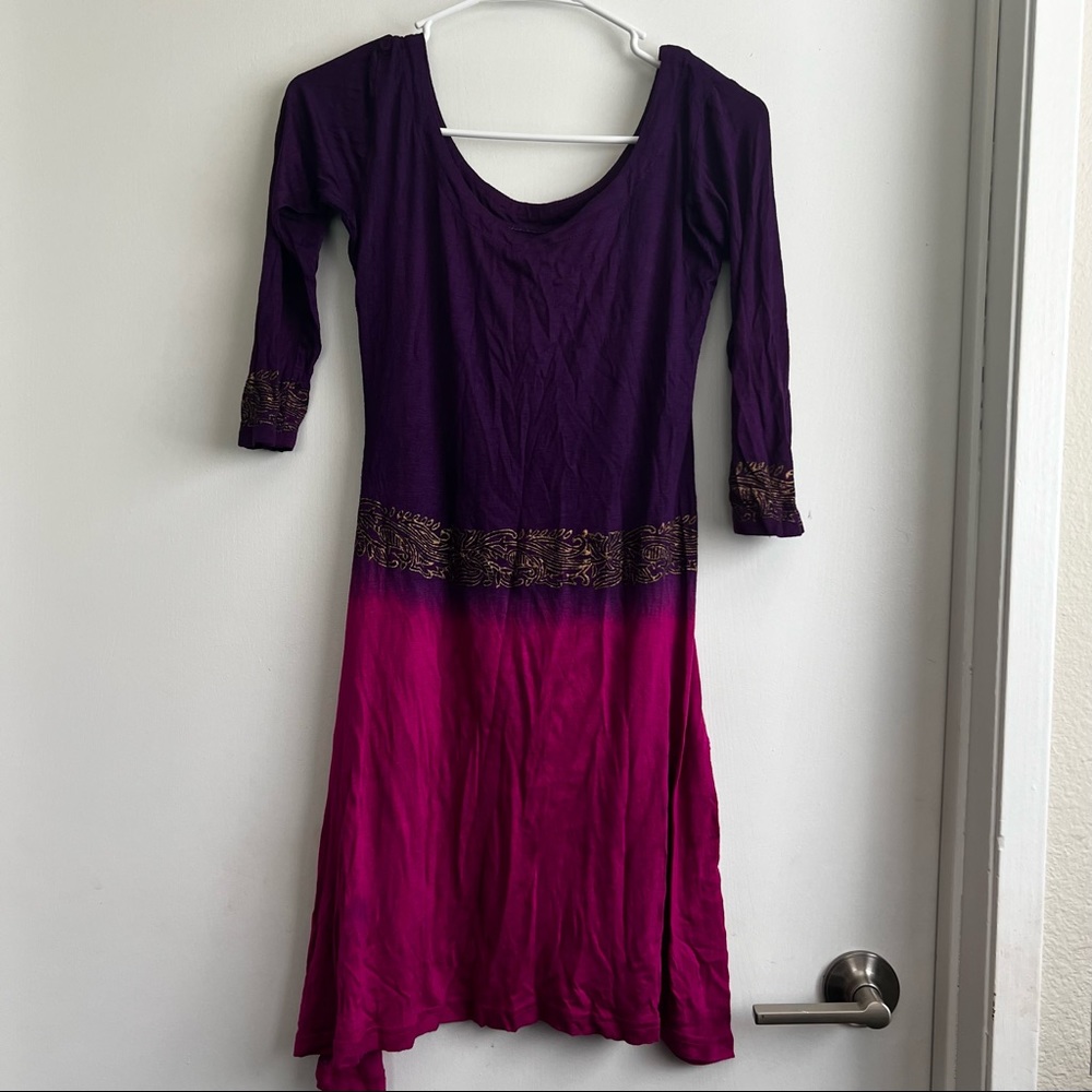 Purple and pink kurti dress